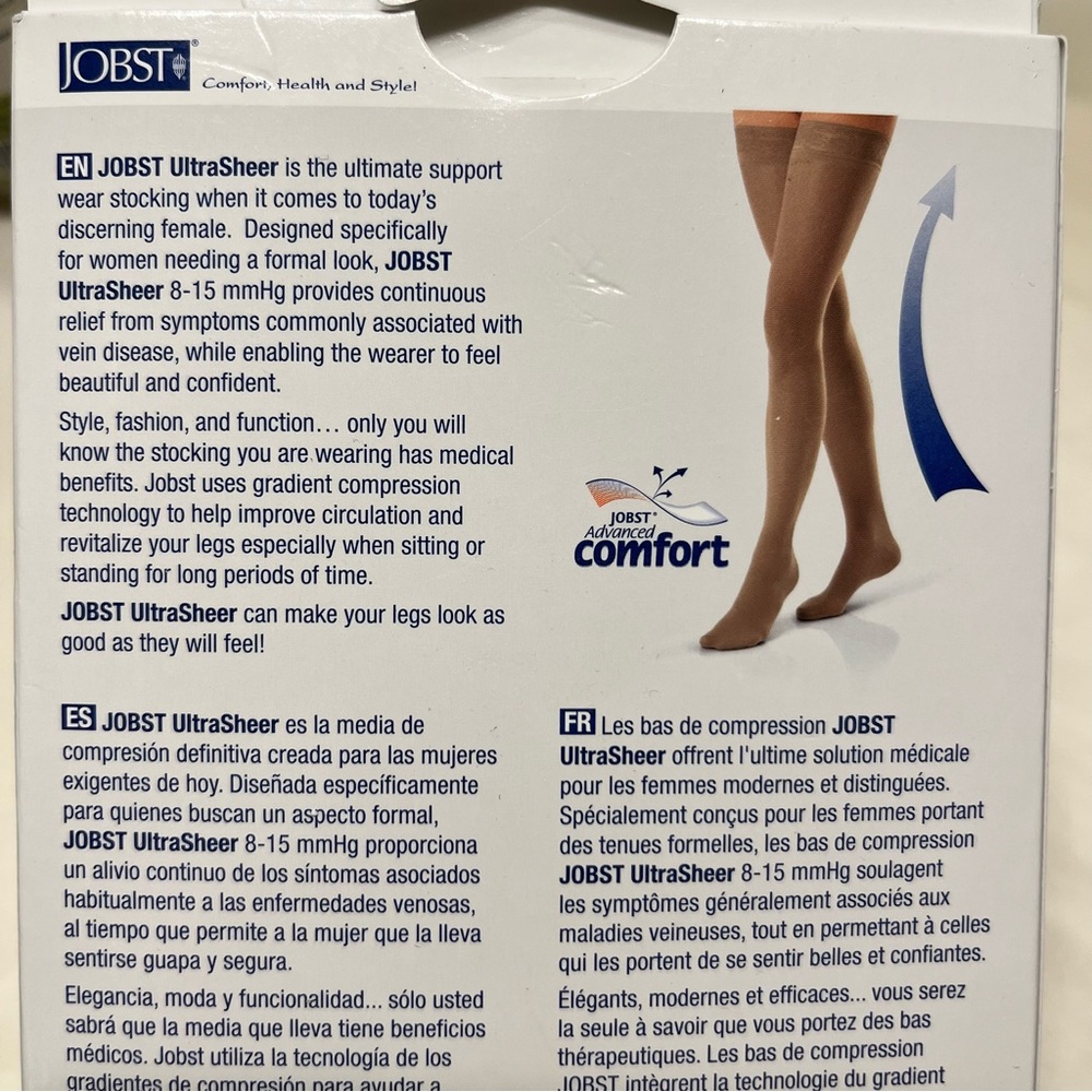 Jobst UltraSheer Compression Thigh Stockings - Black with Lace top 8-15 mmHg - Picture 8 of 11